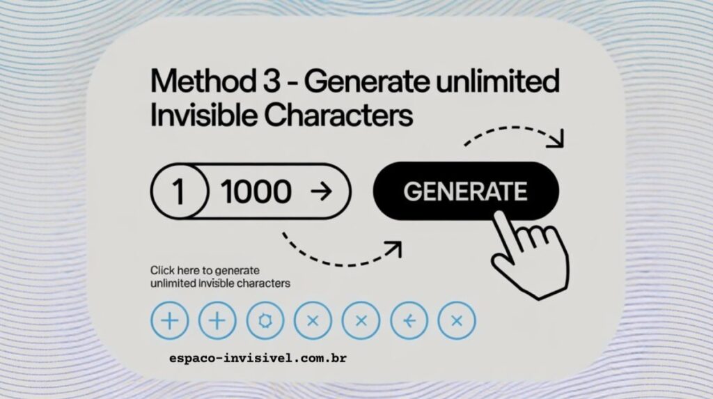 third method of Invisible characters