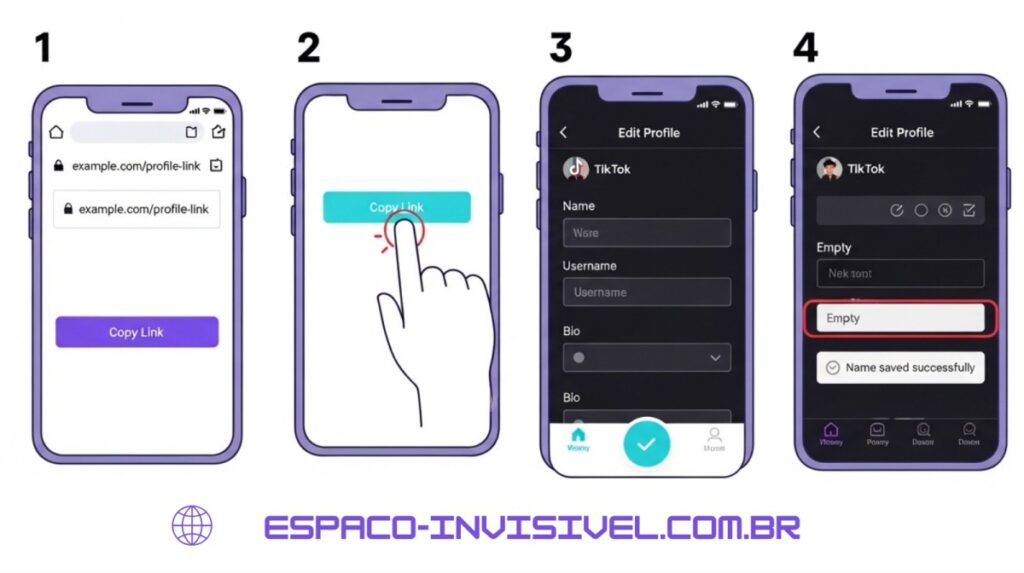 passo a passo como colocar nome invisivel no tiktok tutorial em 4 etapas